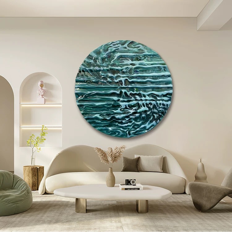 Resin Ocean Wave Round Wall Decor