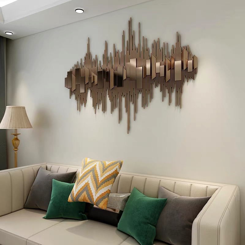 Golden Vertical Strip Metal Wall Sculpture