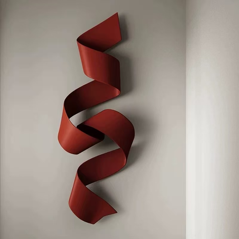 Twisted Ribbon Metal Wall Sculpture