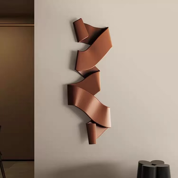 Twisted Ribbon Metal Wall Sculpture