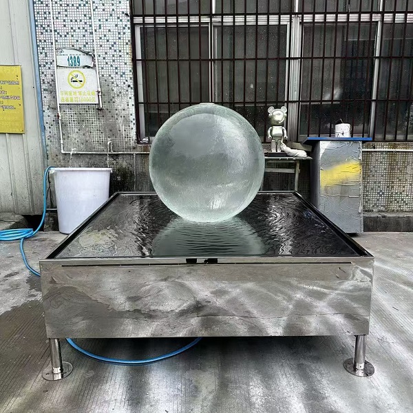 Acrylic Crystal Ball & 304 Stainless Steel Basin Fountain Set with LED light