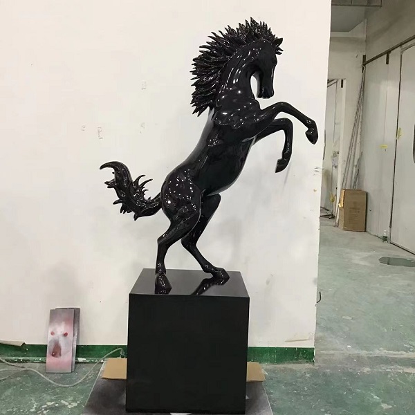 FRP Rearing Horse Floor Art Sculpture