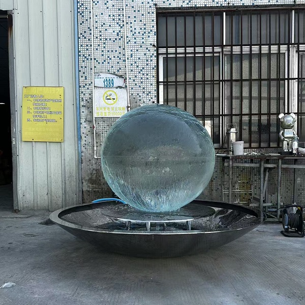 Acrylic Sphere 304 Stainless Steel Fountain Sculpture with LED Lighted